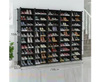 Black DIY Cube Shoe Rack Storage Organiser - 5 Column 10 Row - Clear Door
