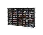 Black DIY Cube Shoe Rack Storage Organiser - 5 Column 8 Row - White Door