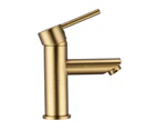 Brushed Gold Round Basin Mixer Tap WELS Bathroom Faucets Vanity Sink Tap Solid Brass
