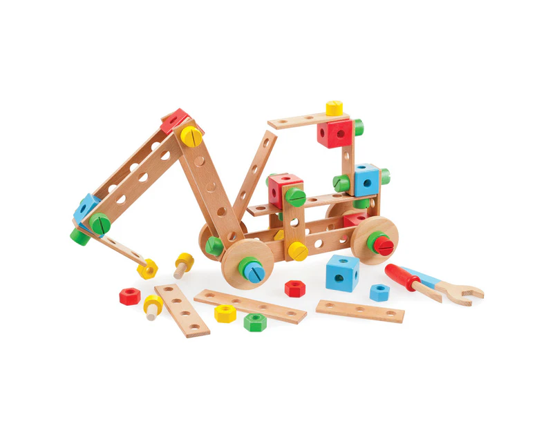 Tidlo Wooden Construction Set with Tools