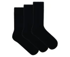 Underworks Women's Bamboo Sports Casual Crew Socks 3-Pack - Black