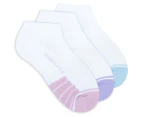 Underworks Women's Sports Low Cut Socks 3-Pack - White/Multi