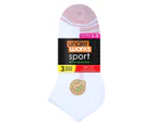 Underworks Women's Sports Low Cut Socks 3-Pack - White/Multi