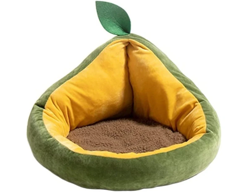 cat Sofa Cat Bed Avocado Shaped Dog Bed Cushion Modern Green Sleeping Cave Cozy House Pet Nest for Cats Small Dogs with Removable Pillow Cat Supplies
