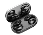 Wireless Bluetooth Headphones Ear Clip Earphones Sports Earbuds With LED Power Display Charging Case Black