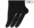 Bonds Women's Logo Quarter Crew Socks 3-Pack - Black
