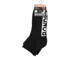 Bonds Women's Logo Quarter Crew Socks 3-Pack - Black