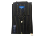 CONTARE Featherweight 100% COTTON Pyjamas PJs SHIRT & SHORTS SET Mens PLUS KING - 7. Charcoal Brown Stripe