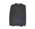 100% SHETLAND WOOL CREW Round Neck Knit JUMPER Pullover Mens Sweater Knitted - Navy (45)