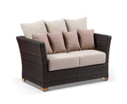 Coco 2 Seater Outdoor Wicker Lounge - Outdoor Daybeds - Brushed Wheat