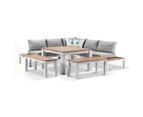 Outdoor Nova Outdoor Aluminium Lounge And Dining Setting - Outdoor Aluminium Dining Settings - Charcoal with Textured Grey