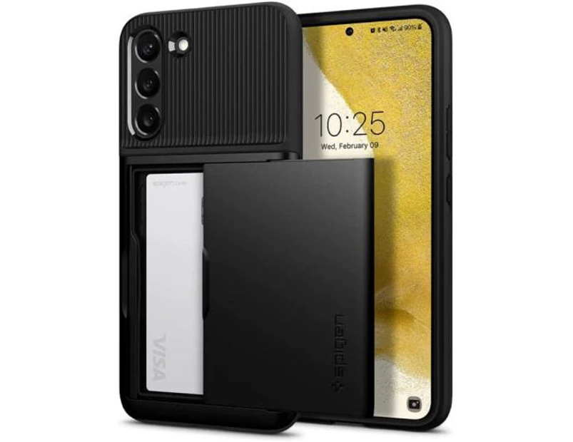 Spigen Galaxy S22+ 5G Slim Armor Card Slot Case - Black, Slim, Dual Layer, [ACS03961]