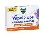 Vicks VapoDrops + Immune Support Orange Menthol Lozenges 16