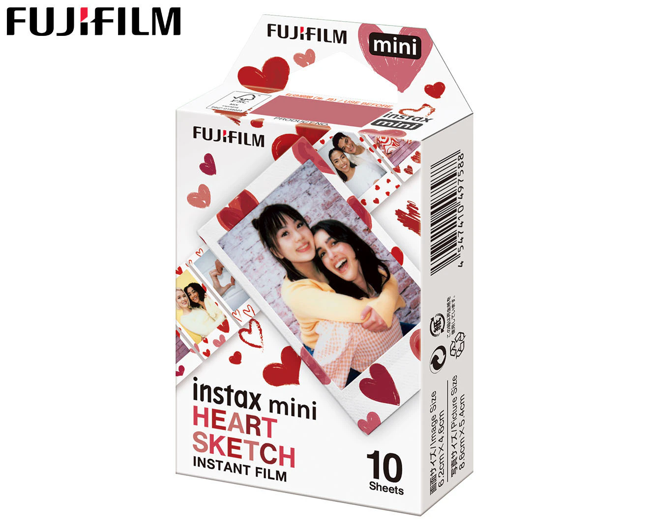 Fujifilm Instax Pal Camera, Printers & Film - Instax Mini Heart Sketch Film (10 Pack)