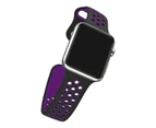 Marge Plus Sport Soft Silicone Watch Strap For iWatch SE For Women Menries 1 2 3 4 5 6 SE For Women Men - Black Purple