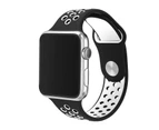 Marge Plus Sport Soft Silicone Watch Strap For iWatch SE For Women Menries 1 2 3 4 5 6 SE For Women Men - Black White