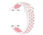 Marge Plus Sport Soft Silicone Watch Strap For iWatch SE For Women Menries 1 2 3 4 5 6 SE For Women Men - White Pink