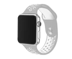 Marge Plus Sport Soft Silicone Watch Strap For iWatch SE For Women Menries 1 2 3 4 5 6 SE For Women Men - Grey White