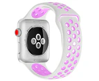 Marge Plus Sport Soft Silicone Watch Strap For iWatch SE For Women Menries 1 2 3 4 5 6 SE For Women Men - White Purple