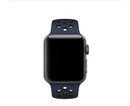Marge Plus Sport Soft Silicone Watch Strap For iWatch SE For Women Menries 1 2 3 4 5 6 SE For Women Men - Midnightblue Black