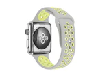Marge Plus Sport Soft Silicone Watch Strap For iWatch SE For Women Menries 1 2 3 4 5 6 SE For Women Men - Grey Yellow