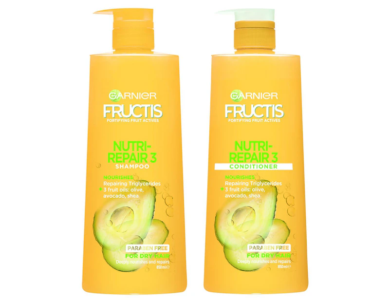 Garnier Fructis Nutri-Repair 3 Shampoo & Conditioner 850mL