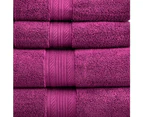 500gsm 100% Cotton Towel Set -zero Twist 6 Pieces -dark Purple
