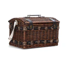 4 Person Wicker Picnic Basket Baskets Outdoor Insulated Gift Blanket