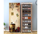 Multilayer Shoe Cabinet Simple Dustproof Home Space-saving Indoor Assembly Nonwoven Fabric With Zipper Closed Storage Shoe Rack