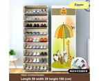 Multilayer Shoe Cabinet Simple Dustproof Home Space-saving Indoor Assembly Nonwoven Fabric With Zipper Closed Storage Shoe Rack