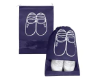 10PCS Small Shoes Bag Portable Non-woven Travel Storage Pouch Drawstring Bags-Navy