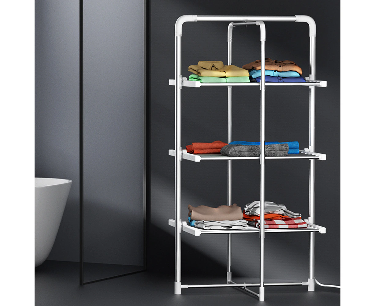 Devanti Electric Heated Towel Rail Rack 30 Bars Foldable Clothes Dry Warmer