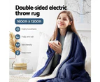 Giselle Electric Throw Rug Heated Blanket Double Sided Blue