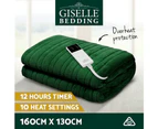 Giselle Electric Throw Rug Heated Blanket Fleece Green