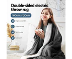Giselle Electric Throw Rug Heated Blanket Double Sided Grey