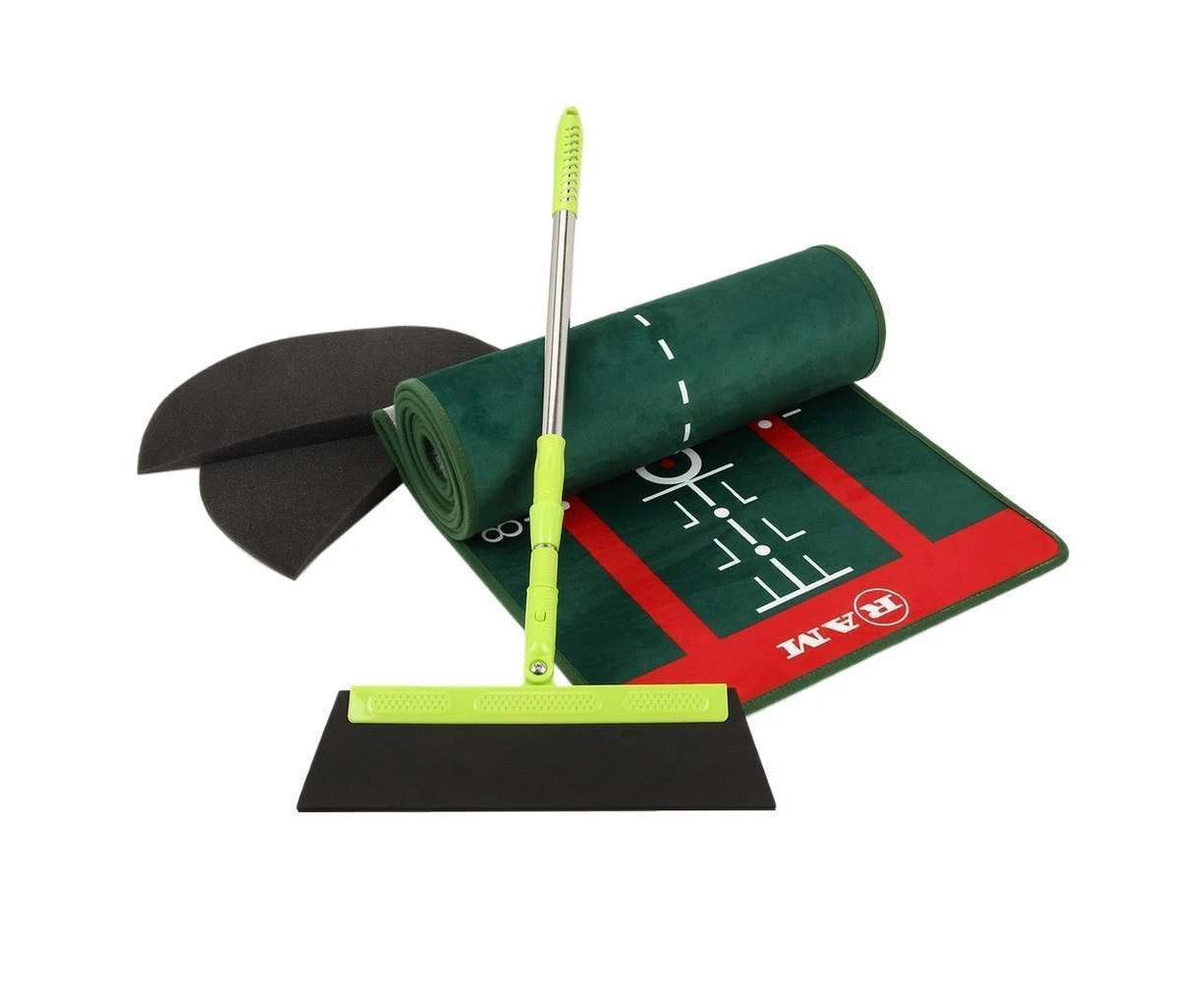 Ram Golf PROFESSIONAL Dual Grain Putting Mat with Distance Markers and Slope