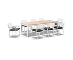 Balmoral 2.5m Teak Top Aluminium Table with 8 Capri Dining Chairs - Outdoor Dining Settings - Charcoal