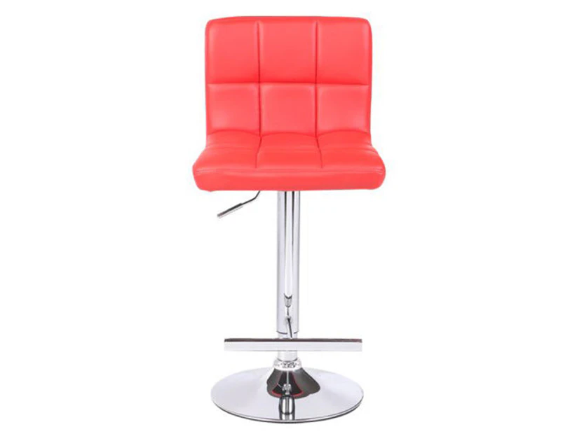 Red Bar Stools Faux Leather Mid High Back Adjustable Crome Base Gas Lift Swivel Chairs