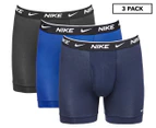 Nike Men's Dri-FIT Essential Cotton Stretch Boxer Briefs 3-Pack - Black/Blue/Navy