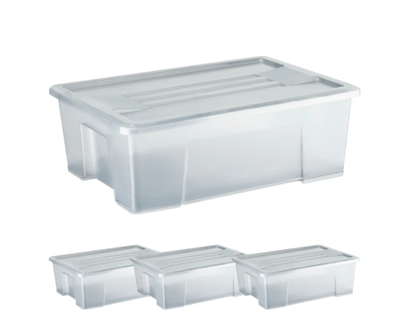 4x Italplast Storage Box Container Bin with Lid - 10 Litre
