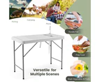 Costway Folding Portable Fish Fillet Table Folding Camping Table w/Sink Faucet Outdoor Kitchen