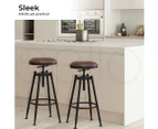 Levede 2x Industrial Bar Stools Kitchen Stool PU Leather Barstools Swivel Chairs