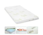 Clevinger 4cm single size memory foam mattress topper in white bambb cover
