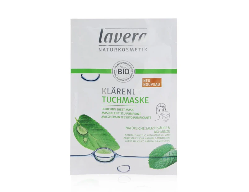 Lavera Sheet Mask  Purifying (With Natural Salicylic Acid & Organic Mint) 1sheet