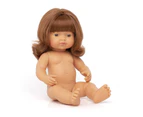 Miniland Doll Caucasian Red Head Girl UNDRESSED 38cm 31050