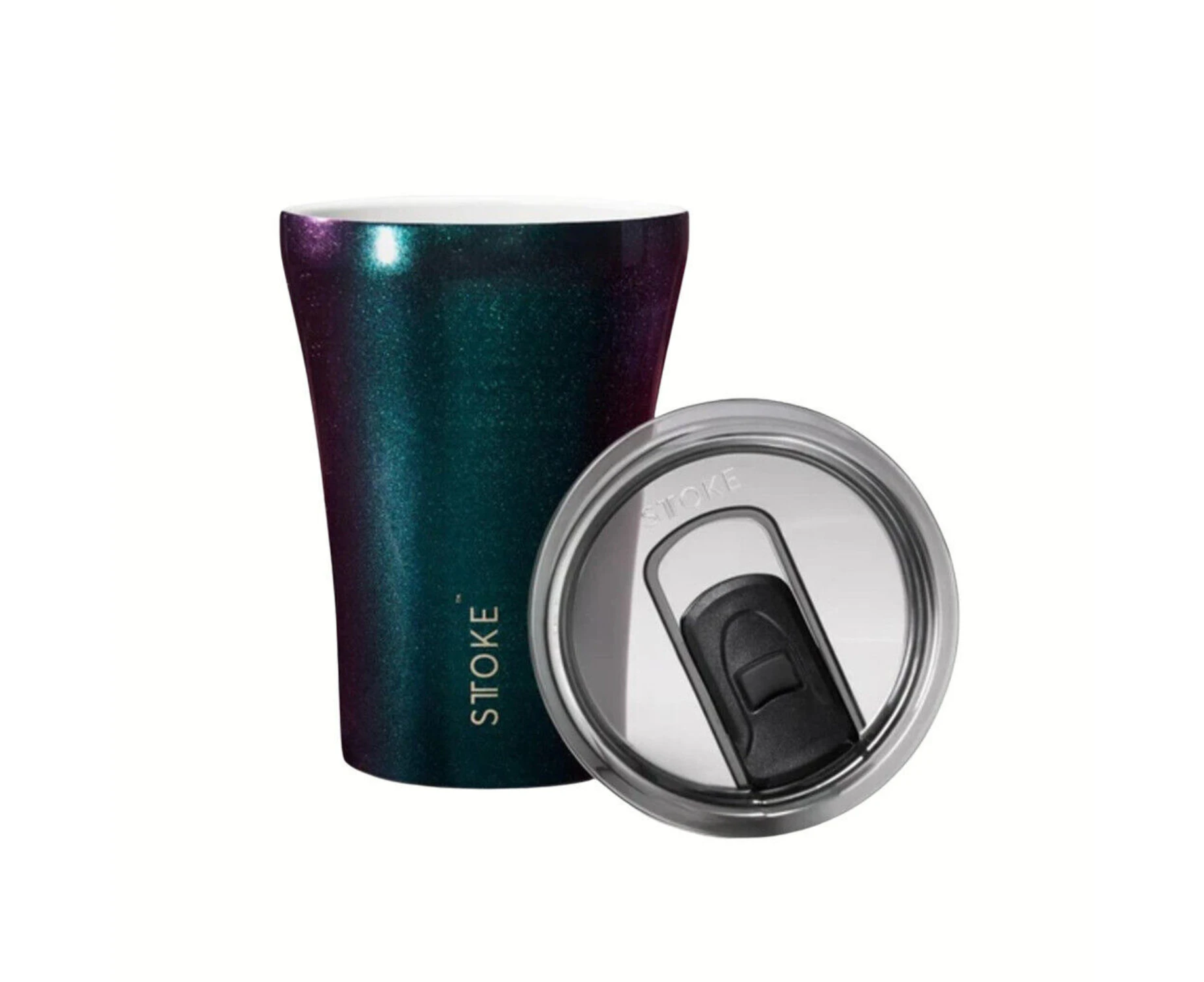 Sttoke Ceramic Reusable Coffee Cup 8oz / 227 ml - Cosmic Green