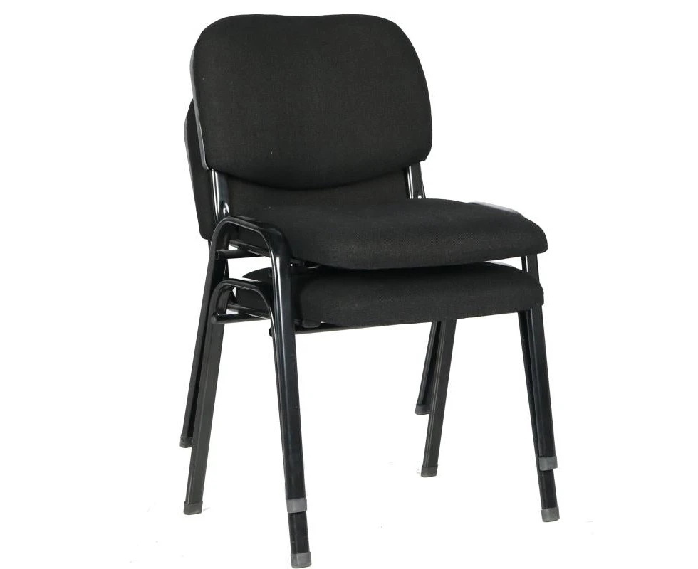 Stackable & Linkable Office Conference Visitor Community  Chairs (set Of 7-black)