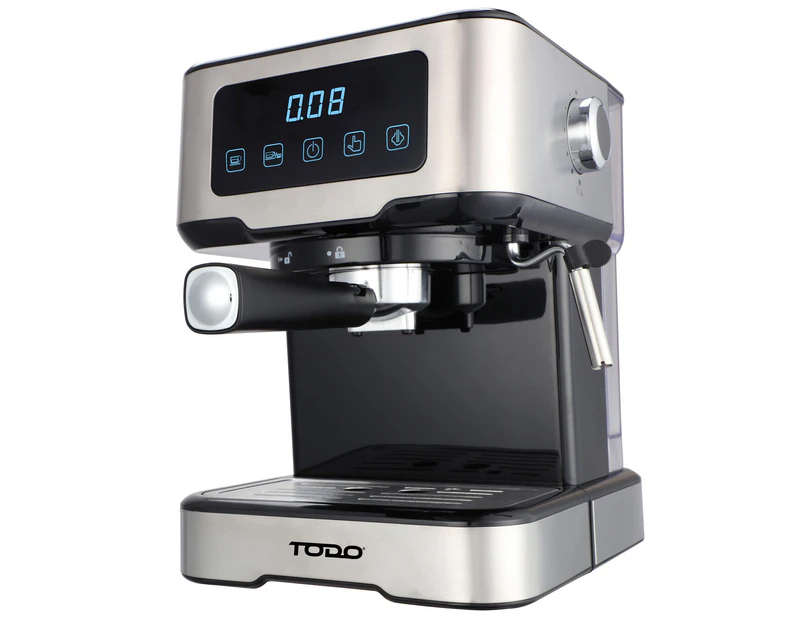 TODO Espresso Coffee Machine Maker Automatic Touch Control LED Display 15 Bar Pump 1.5L