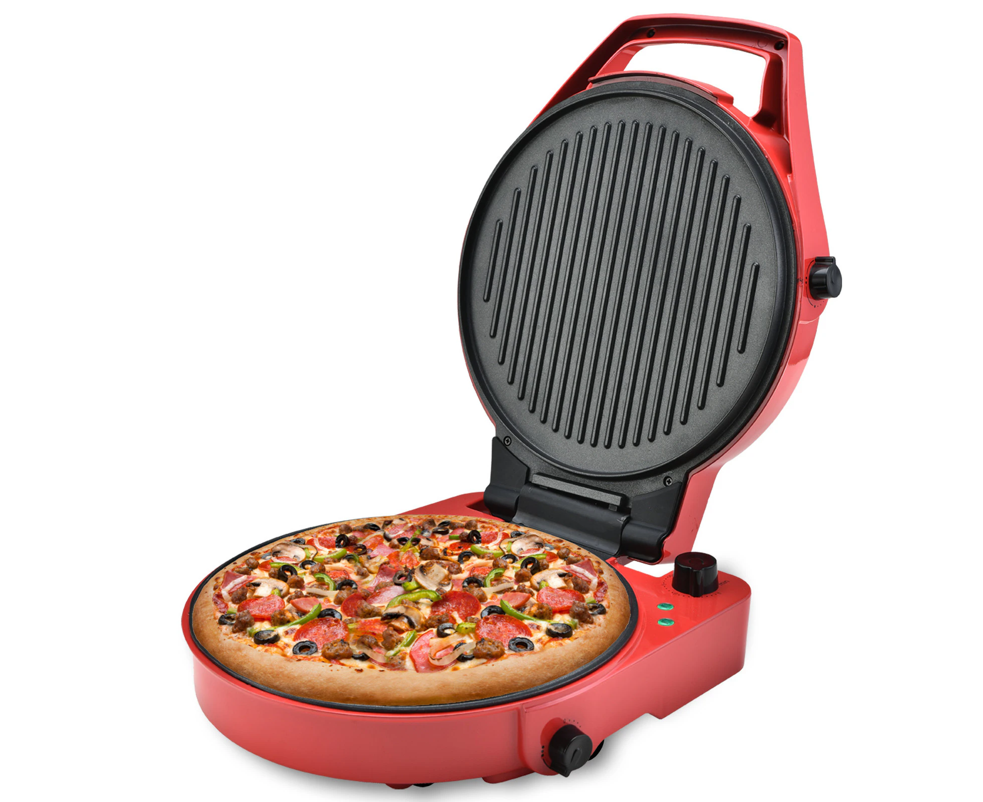 TODO 1800W Electric Pizza Maker Pizza Oven Dual Temperature Control Flat Grill - Red