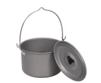 Camping Hanging Pot Cooking Kettle with Lid Pan Cookware